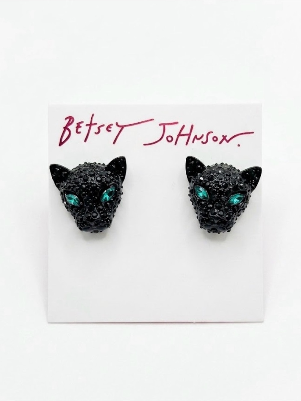 NWT ⚜️🖤⚜️ Betsey Johnson Black panther Stud Earrings